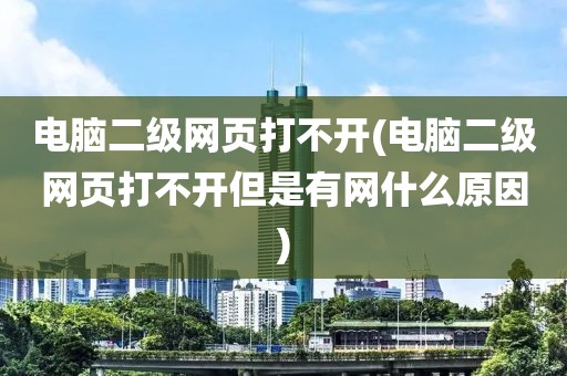 电脑二级网页打不开(电脑二级网页打不开但是有网什么原因)